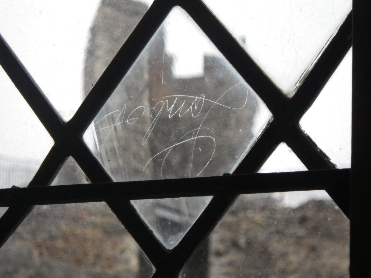 SuffolkArchCIC's tweet photo. @LondonMudlark Glaziers also left their mark at Framlingham Castle (the second example is dated 1878) https://t.co/LM928oo2CL