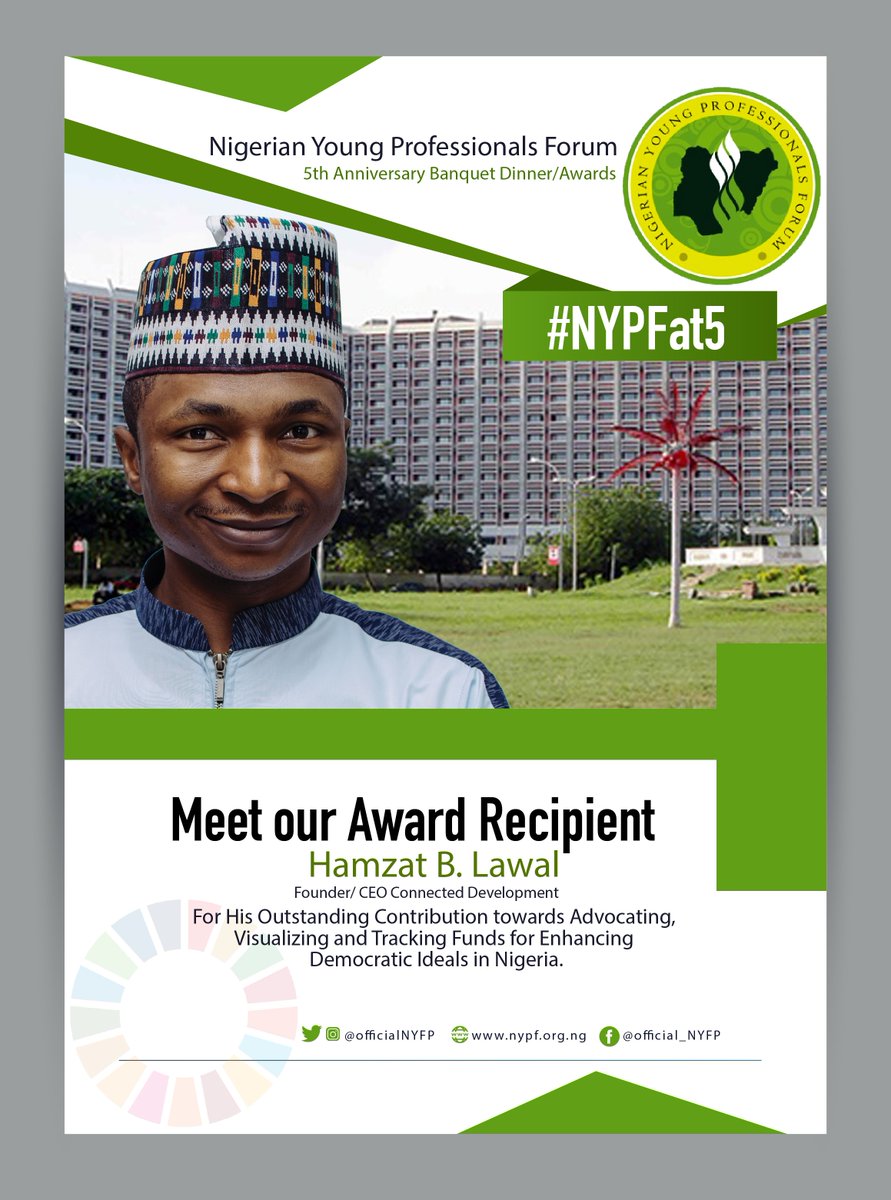 Connected_dev's tweet photo. For his outstanding contribution towards Advocating, Visualizing and Tracking funds for enhancing democratic ideals in Nigeria.

Our Chief Executive @HamzyCODE will be an award recipient for Nigerian Young Professionals Forum @OfficialNYPF Awards for 2018.

#FollowTheMoney https://t.co/SgaP4Ept9G