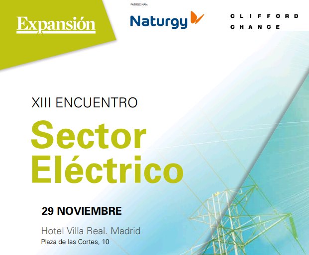 Eventos_EXP's tweet photo. 💡XIII Encuentro Sector Eléctrico 🔌
📅 29 noviembre📍Madrid
ℹ️ https://t.co/Ii5iPwnhtv
⚙️ Organiza @expansioncom
🛠️ Patrocinan @Naturgy y #CliffordChance
#⃣ #SectorElectricoEXP https://t.co/WPaVEbxtOQ