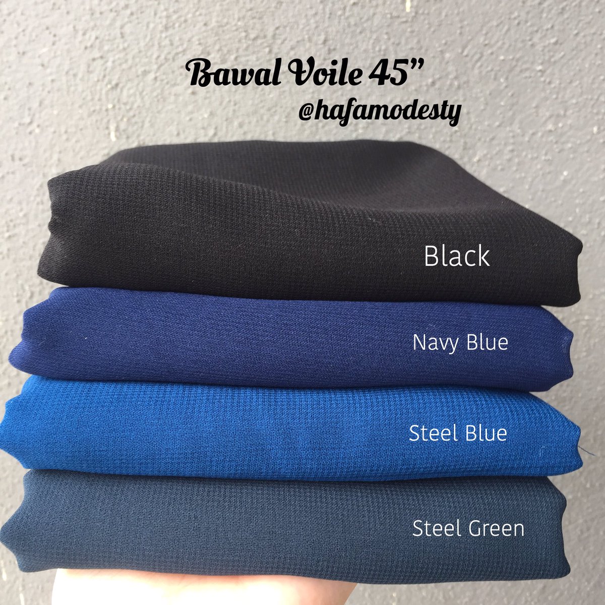 HasifRohir's tweet photo. BAWAL CHIFFON VOILE 🌸
.
.
AVAILABLE WARNA (ready stock) 
MATERIAL CHIFFON VOILE 🌸 
RM20 excluding postage 
TIDAK PANAS DAN SENANG BENTUK 🧕🏼
#hafatudungbawal #hafacollection #bidang45 #bidang50

MOHON RT. Thanks guyss ❤️ https://t.co/3H9Ay4B7Yj