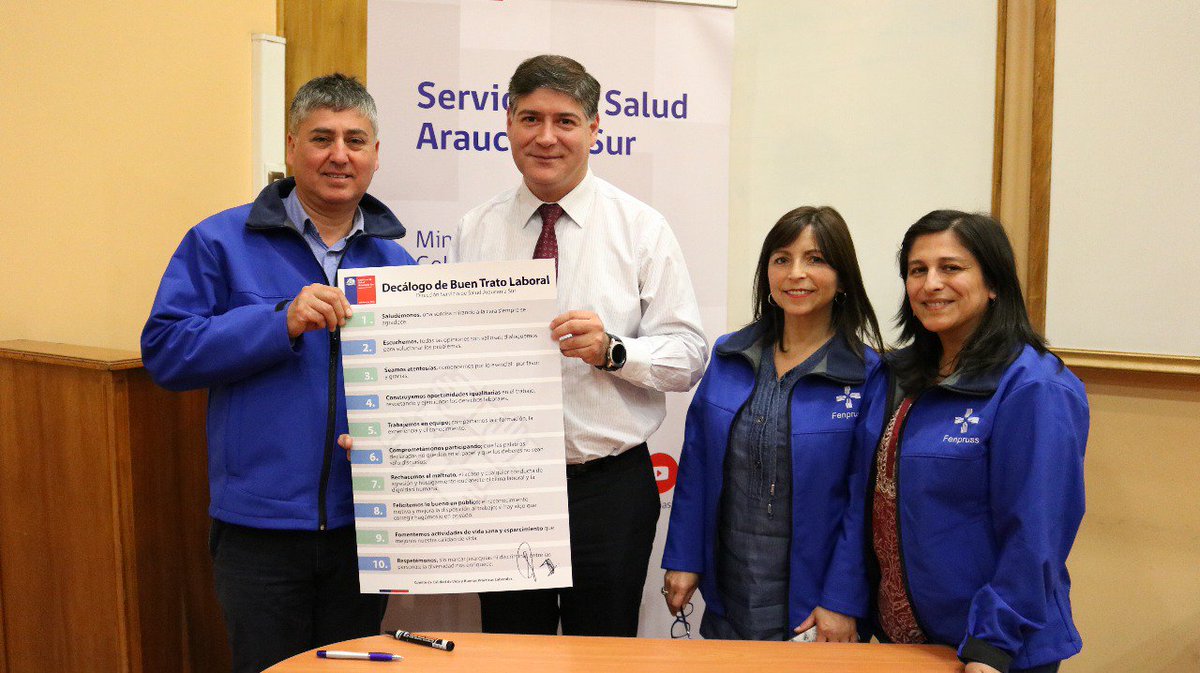 El Director de Servicio, se reúne con Fenpruss, entre los temas tratados se firma el "Decálogo de Buen Trato" que esta está enmarcado en el Plan de Calidad de Vida Laboral, en el eje de buen trato laboral. Donde cada establecimiento construyó de manera participativa su decálogo.