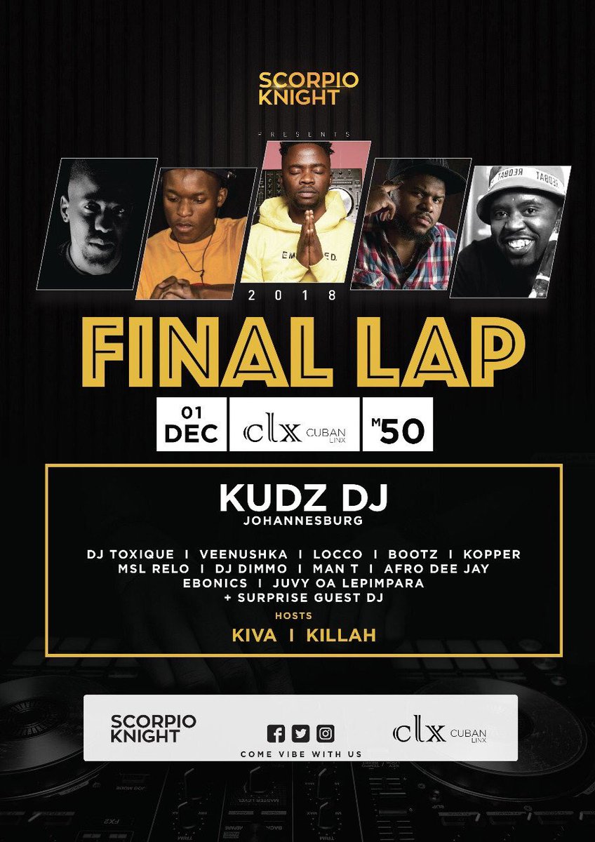 KDMhlanga's tweet photo. My first International Headline DJ gig this Saturday in Maseru, Lesotho with the family there @mskivababy @RealScorpio9t @eskallade @cubanlinx_ls #2018FinalLap #ScorpioKnight ๐ฑ๐ธ https://t.co/v7fnAQwkyw