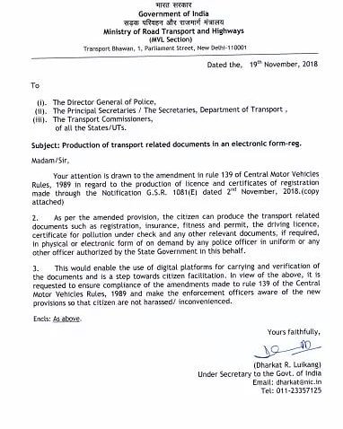 TechFila's tweet photo. The Ministry of Road Transport and Highways had earlier notified rules about acceptance of @digilocker_ind digital docs by traffic police, RTOs across India. 
Here is a link to the gazette notification https://t.co/J6LsaKiaAL
#BeDigital #DigitalIndia #DigiLockers #SmartIndia https://t.co/g3oYd3PG9K