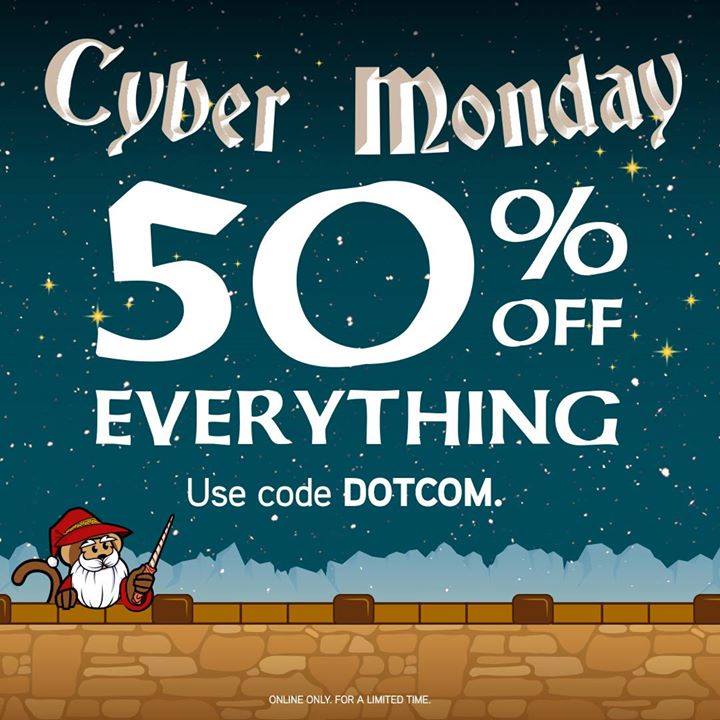 thinkgeek's tweet photo. AND WE'RE BACK! Our coding monkeys have been working all night, and they're happy to report that THE 50% OFF SALE IS BACK UP AND RUNNING. Shop now while we go grab some coffee: https://t.co/XbzFEIMcoa https://t.co/0WPdSLSwLv
