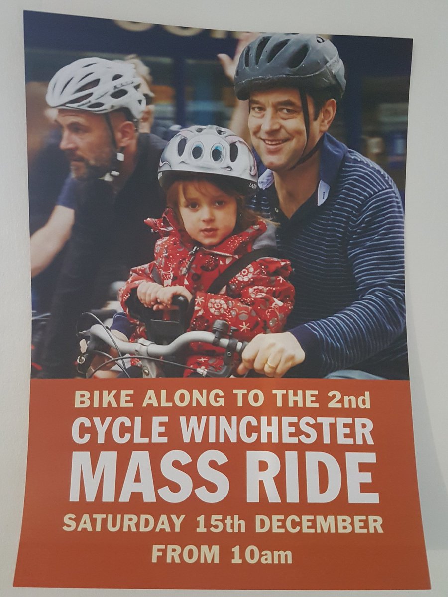WinchesterEnv's tweet photo. Join the second #Winchester mass #cycle ride on 15th December with @CycleWin! 🚴♀️🚴♂️
Everyone with a roadworthy bike is welcome to come along and show that cycling is a cheap, healthy and eco-friendly way to get around town.
#cycling https://t.co/7HuHRhHecF
