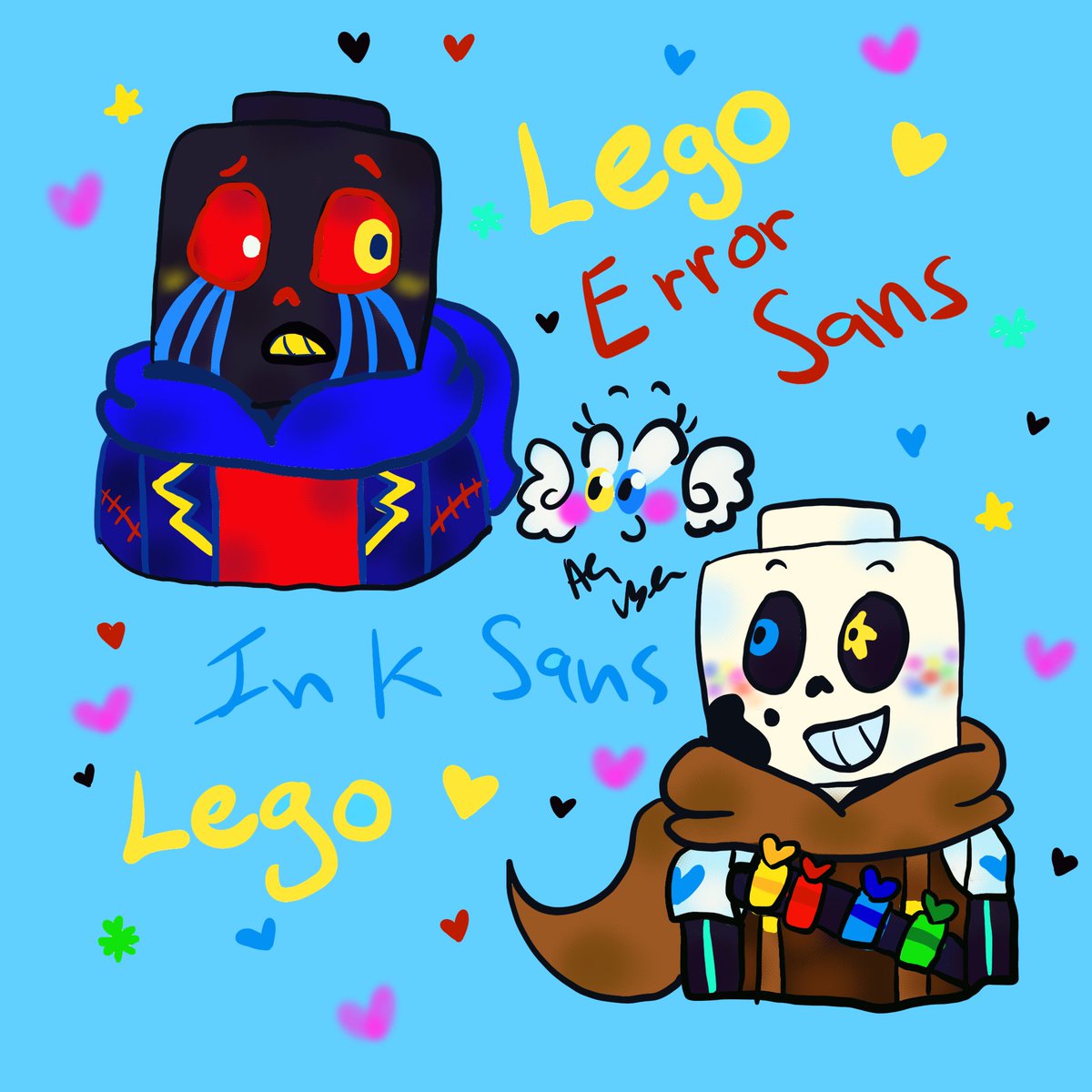 Alanaartdream Hee I Mixed My Lego Obsession With My Obsession Of Undertale Aus Inktale Errortale Error Sans And Ink Sans While Practicing My Digital Drawing Lego Undertale Inksans