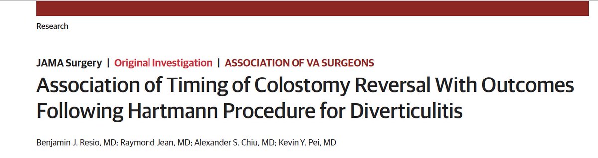 debby_keller's tweet photo. Association of Timing of Colostomy Reversal With Outcomes Following Hartmann Procedure for Diverticulitis
@JAMASurgery #colorectalsurgery #colorectalresearch https://t.co/ND3ORrpZCR https://t.co/xdJGNpHVqq