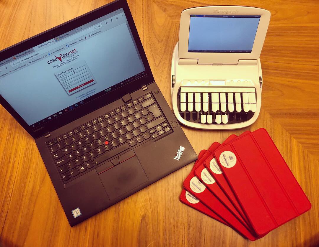 StenoPrincess's tweet photo. All the tools of my trade (minus my ✋🤚) which enable realtime viewing...

#courtreporter #stenographer #depositions #arbitration #captioning #law #legal #attorneys #CourtReporterKit #InternationalReporting #CourtReporterLondon #CourtReporterEurope #BIVRmember #Apple #Stenograph https://t.co/219ttoMHxr