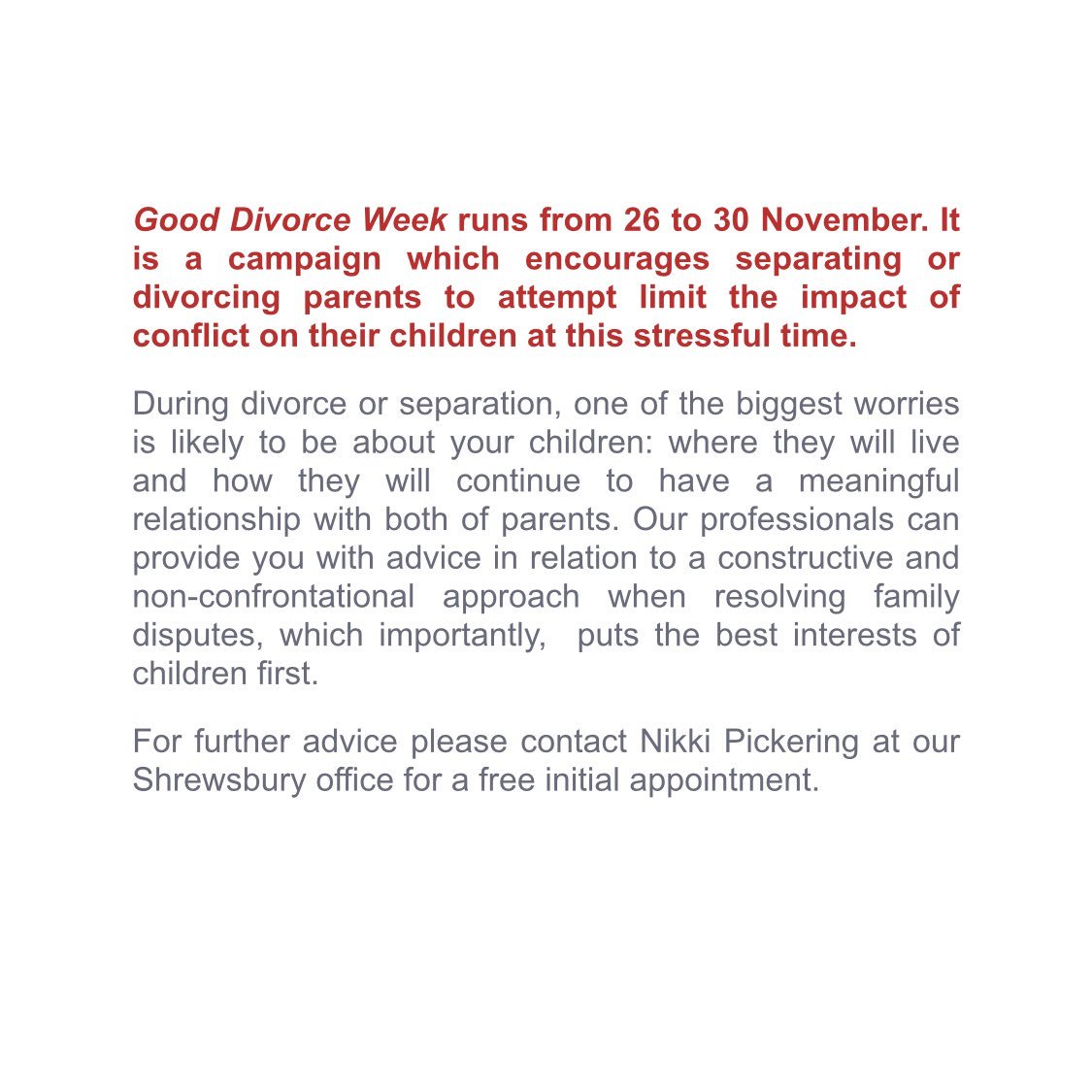 We are supporting Good Divorce Week 🤝