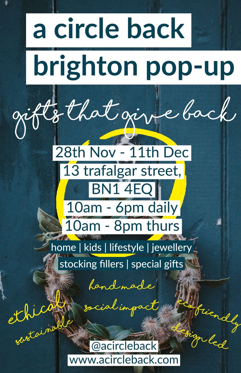 ACircleBack's tweet photo. A CIRCLE BACK BRIGHTON POP-UP is listed in @brightonargus - find details here:
https://t.co/mhTGCxKM8K
Can't wait! #acirclebackpopup #acircleback #brighton #whatsonbrighton #brightonandhove #popupshop #shopethicalinstead https://t.co/He2afxjr9P