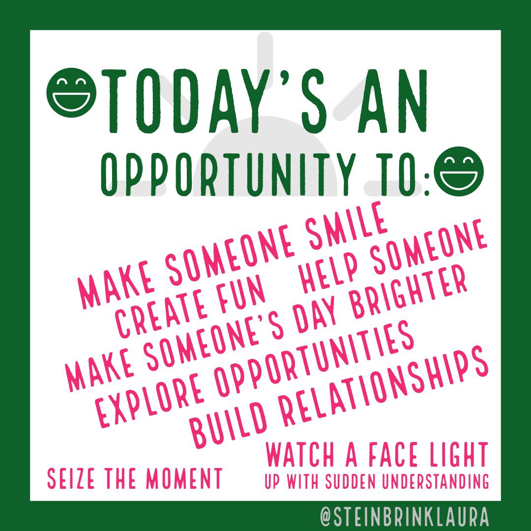 SteinbrinkLaura's tweet photo. It’s #CelebrateMonday today! See it as a day full of opportunities to shine your light 💡 and create awesomeness for yourself and others. Let’s do this! #RockNTheBoat #tlap #LeanLAP #LeadLAP #JoyfulLeaders #leadupchat #122edchat #TeacherMyth #xplap #MakeItReal #DitchBook https://t.co/U0joHnYkFX