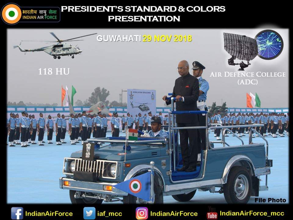 IAF_MCC's tweet photo. #PSP2018 AFS Guwahati : Only those Squadrons ,Units or Formations that have completed 18 years in the #IndianAirForce or are recipients of President's Appreciation for outstanding performance in Operations are eligible for the President's Standard or Colours. https://t.co/ASYQ8EUHWH