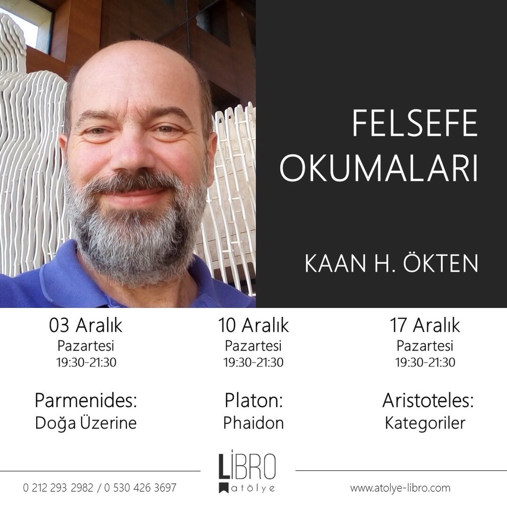 atolyelibro (@atolyelibro) on Twitter photo Kaan H. Ökten’le “Felsefe Okumaları” Atölye Libro'da...
Ayrıntılı bilgi için lütfen web sitemizi ziyaret ediniz.
atolye-libro.com
<a href="/Kaan_H_Okten/">Kaan H. Ökten</a> Kaan H. Ökten’le “Felsefe Okumaları” Atölye Libro'da...
Ayrıntılı bilgi için lütfen web sitemizi ziyaret ediniz.
atolye-libro.com
<a href="/Kaan_H_Okten/">Kaan H. Ökten</a>