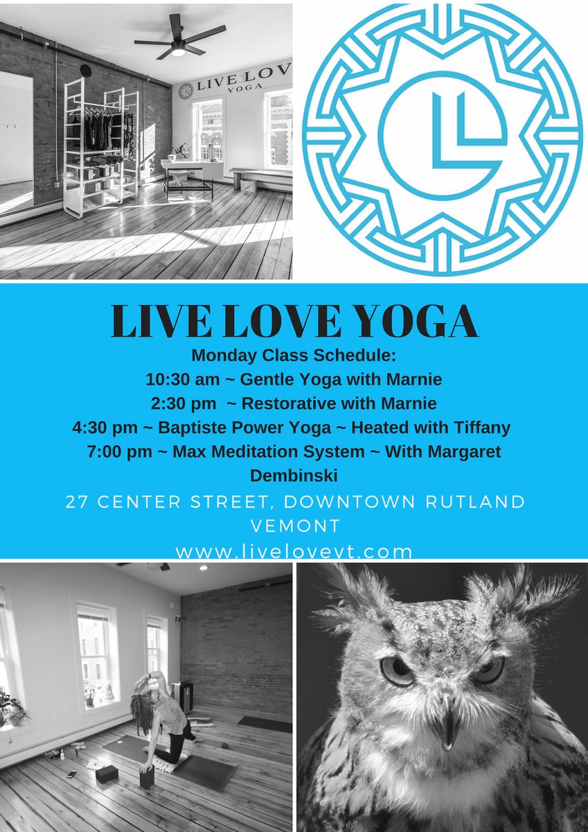 Live Love Yoga Monday Class Schedule ~ October 26th