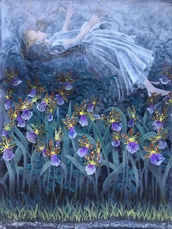 Hello again. Here are four paintings by artists that I’ve just found so we are all seeing them together.  This is by Eugenie Cuttica  so pretty.  RJD Gallery.