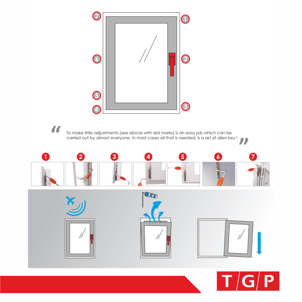 Windows and doors can losetheirpositioning on theframeover time. Theleak of sound and air is likelyto be a matter of gasketpressure. And allyouneedtoovervometheseissues is an allenkey! #windows#windowanddoor#doors