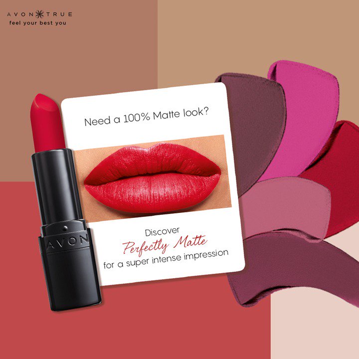AvonIndia's tweet photo. A 100% Matte look for lips that speak confidence! #Avon #AvonIndia #PerfectlyMatte https://t.co/0pnbTaEi8I