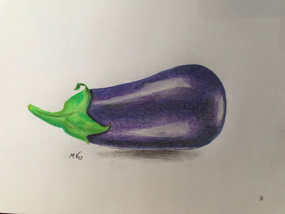 Kalyndriana's tweet photo. Aubergine ~ eggplant
#colorpencil #vedgetable https://t.co/T1EsF2tVbw