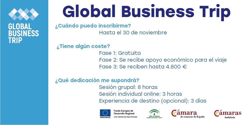 aemprende's tweet photo. ✈ 🌎¡RECUERDA! Si eres una empresa #TIC y quieres comenzar a vender en otros mercados, @CCAndalucia y @EmpleoJunta han lanzado el programa Global Business Trip para apoyar tu salida al exterior. ¡Inscríbete, el plazo finaliza el 30/11! ▶️ https://t.co/k0dUrneGJD #TICGBT https://t.co/ZQ63QX9aqa