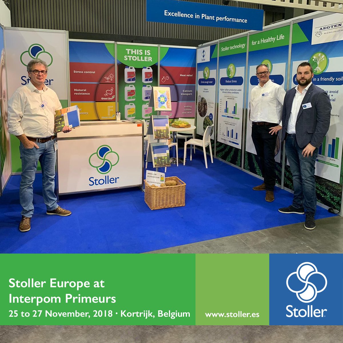 StollerEurope's tweet photo. During these days Stoller Europe is present at @Interpom2018, European trade fair for the #potato and vegetable sector that will take place until tomorrow November 27th in Kortrijk, #Belgium. Visit us at Stand 6101! https://t.co/OUF9yLIlzl