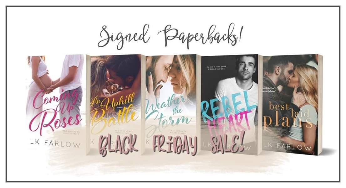 Today is #cybermonday which marks the last day to snag a #signedpaperback from me on sale! authorlkfarlow.com/shop