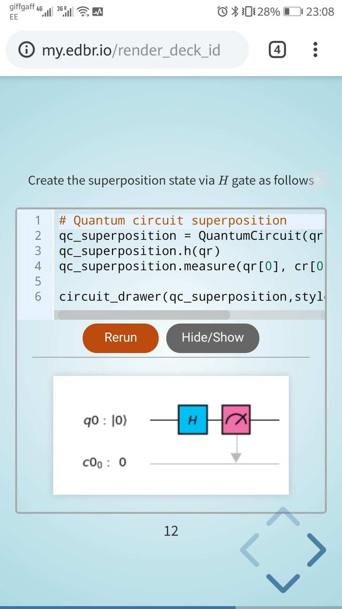 EdBridgeUK's tweet photo. #EdBrio Connecting to #IBMQ  from our #ComputationalPresentation platform https://t.co/miQET1RxtD 
Learn some #QuantumComputing basics from your phone😉 https://t.co/T6ZBh9iVNM