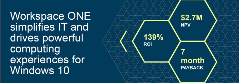 WorkspaceONE_EU's tweet photo. NEW: @forrester TEI study shows significant ROI + benefits with #WorkspaceONE Modern Management for #Windows 10. Details:https://t.co/AaeX6oejPN https://t.co/PQ3hG00lzU
