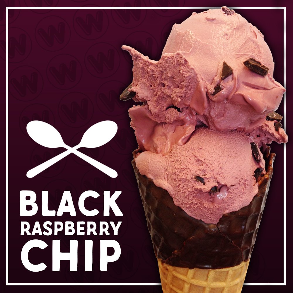WhitsMarysville's tweet photo. Not only does Black Raspberry Chip taste good, it looks good too! The black raspberry custard is bright pink with the dark chocolate flakes spread throughout. #whitsfrozencustard #blackraspberrychip https://t.co/VKUvqLrSw5