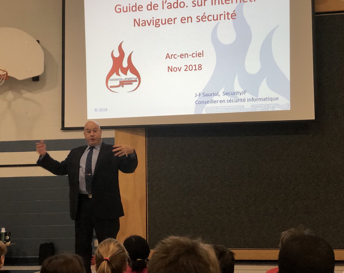 M. Sauriol conseiller en sécurité informatique nous apprend à naviguer en sécurité sur Internet. Un message très important pour nos élèves et l’équipe école. #bienveillance <a href="/cloutjul/">Julie C-Rainville</a> <a href="/aec_cecce/">@aec-cecce</a>
