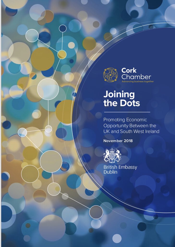 Great morning launching the "Joining the Dots: Promoting Economic Opportunity between the UK and South West Ireland" report with @corkchamber &amp; <a href="/simoncoveney/">Simon Coveney</a>.  Read the full report at: bit.ly/2P7hR5S  #ukcorkreport