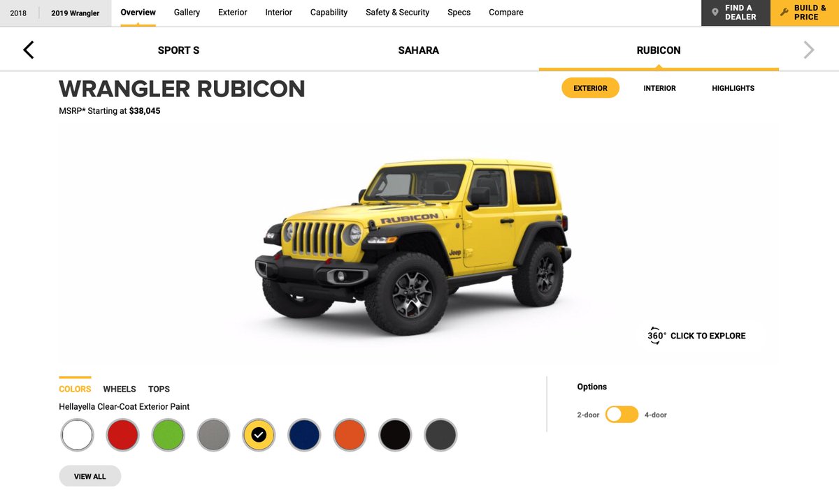 jlwranglerforum's tweet photo. The official 2019 #Jeep Wrangler JL build and price configurator has come online https://t.co/8aDBTLsfYO https://t.co/aOTvKbESMQ