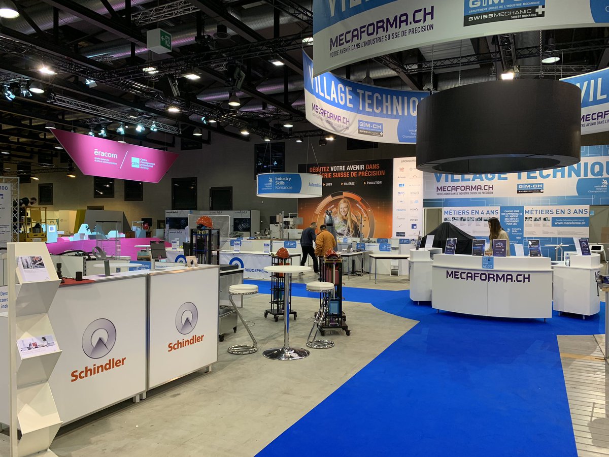 Salon des Métiers 2018 au Palais de Beaulieu à Lausanne. Le GIM-CH est present avec avec sa plateforme Mecaforma pour la promotion des métiers MEM sur 600 m2