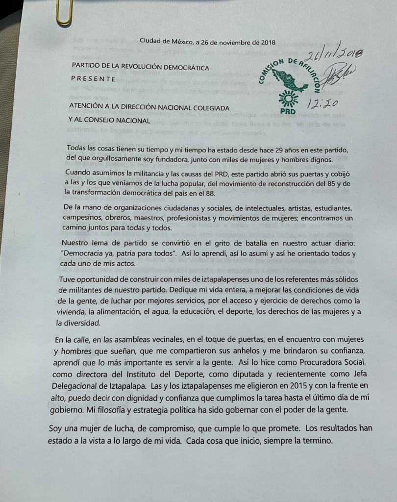 Me siento orgullosa de haber sido parte de la transformación de este país, de ser parte de la lucha popular y de la mano de organizaciones ciudadanas,  sociales e intelectuales encontrar caminos justos para todas y todos. Soy una mujer de lucha, de compromiso y de resultados.