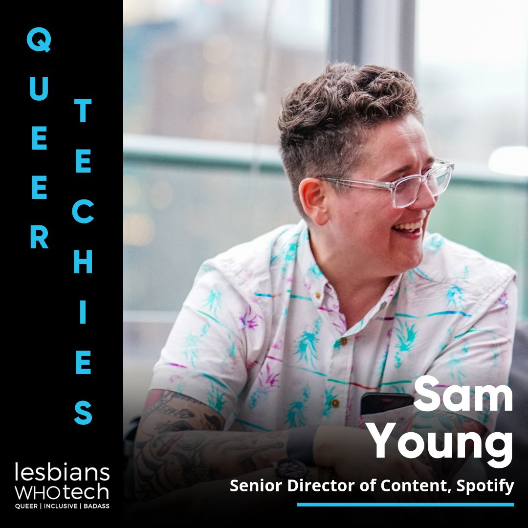 lesbiantech's tweet photo. Sam Young runs the content business unit at @Spotify, overseeing the music giant's content partnerships and business strategy 🎵 With our #QueerTechies series, we are highlighting badass folks in our community💥 Learn more about our next summit in SF: https://t.co/2ZQzGxicXx https://t.co/fDkxrwdSi0