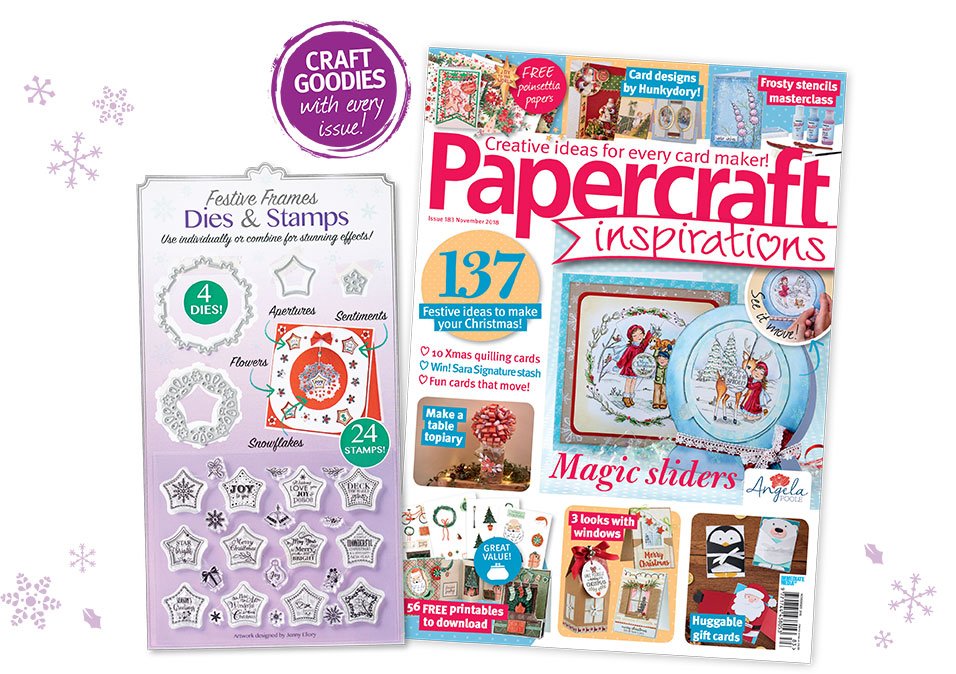 JenniferEllory's tweet photo. Feeling #festive? Check out my die and stamp designs in Issue 183 and 185 @papercraft_insp #christmas https://t.co/U8VnAZA5WJ