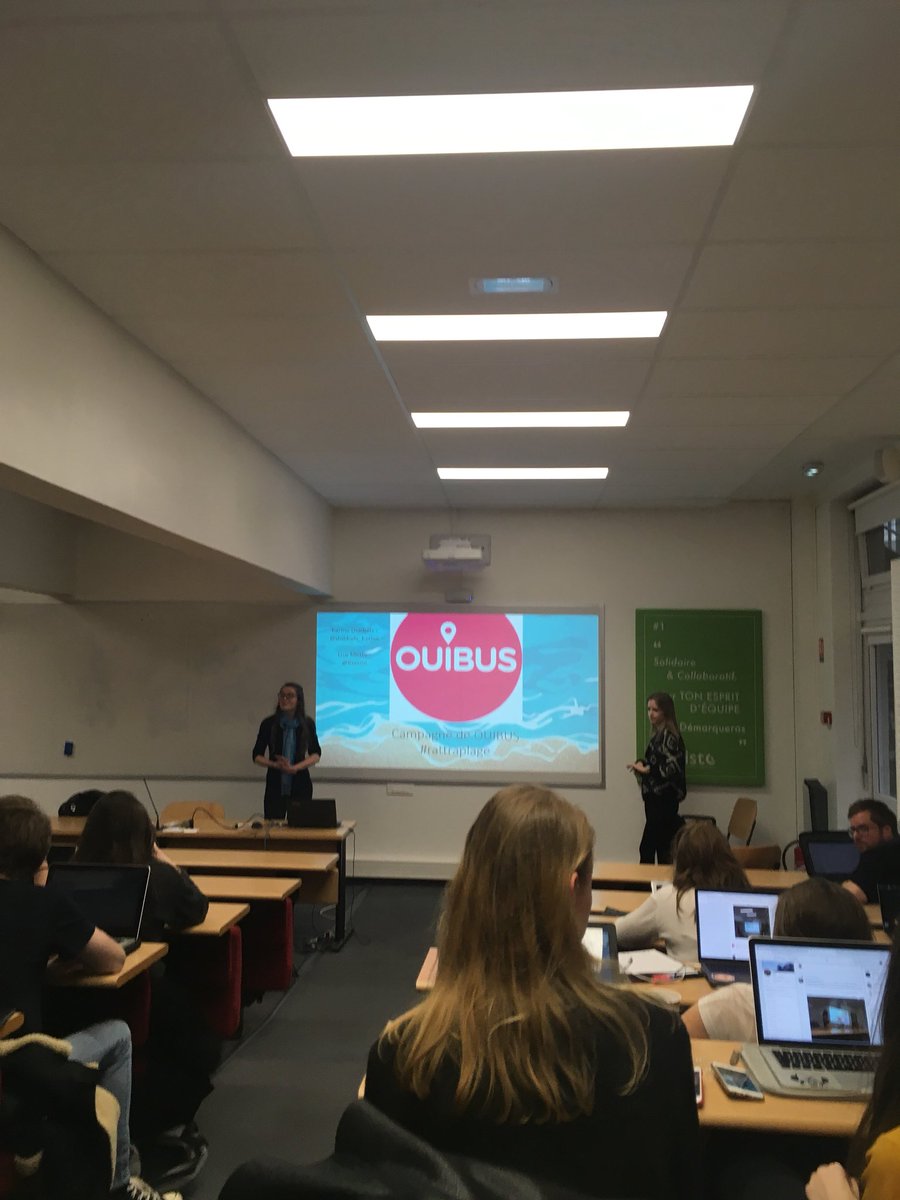 MartinIstc's tweet photo. C’est toujours intéressant dans une campagne de cibler spécifiquement notre clientèle et @OUIBUS l’a bien compris ! Avec le #Rattraplage ! Merci les filles @dobbels_karine  @Iiseron pour cette dernière présentation !! #RSISCT3A #socialmediamarketing #RS @camillejourdain https://t.co/XSRQvUm8ue