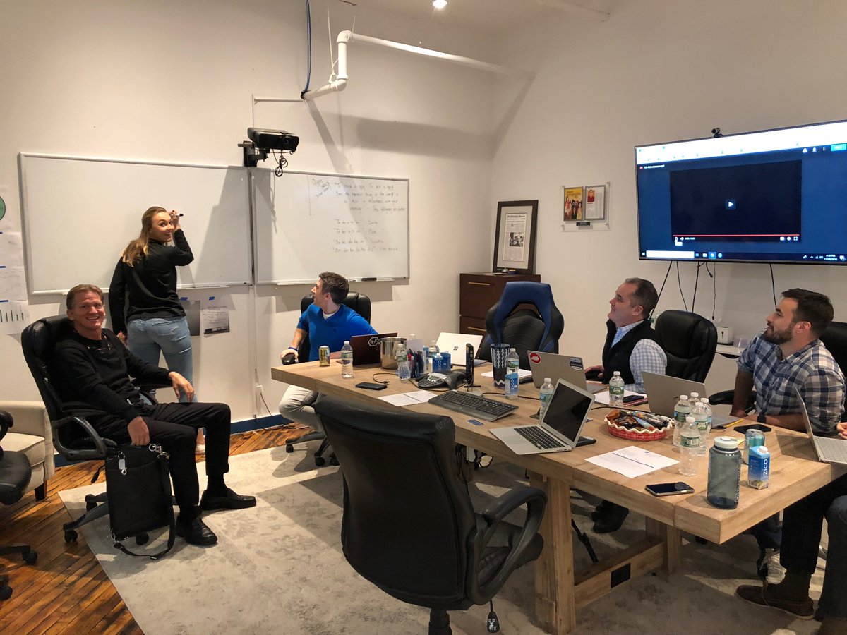 ChipCorley's tweet photo. Last week, I was in Lambertville, participating in a deep-dive with the @RobustWealth elite! Here we are in the war room with Stephanie leading the charge. Together @1DB and @RobustWealth are focused on delivering evidenced based investing to everyone. The future of investing! https://t.co/8sl6e3hrkF