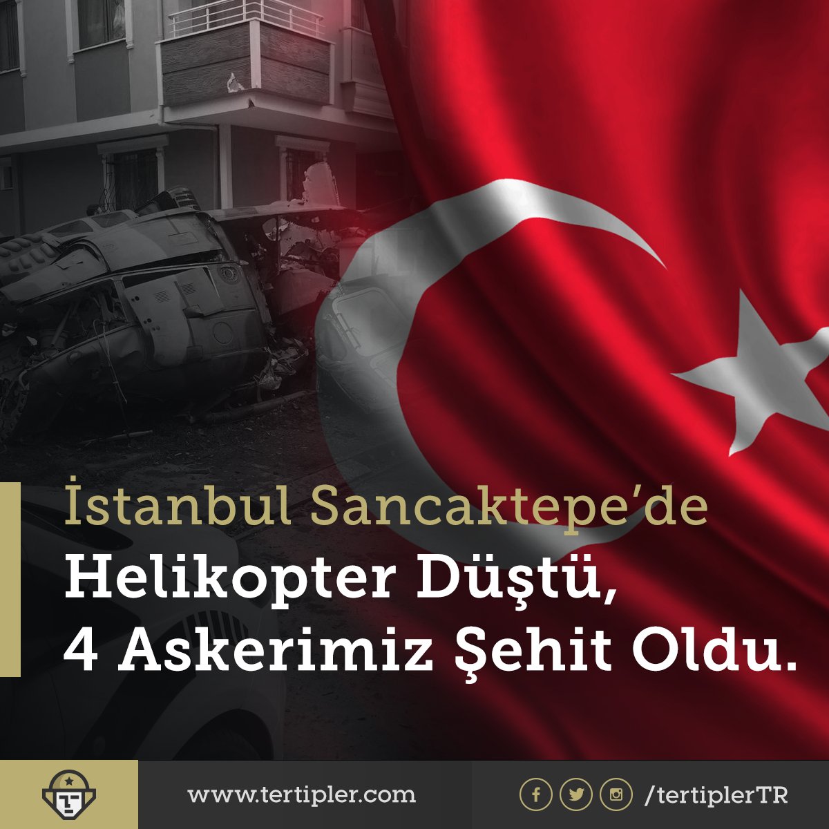 İstanbul / Sancaktepe'de askeri helikopter düştü! 4 askerimiz şehit oldu.
Başımız sağolsun.