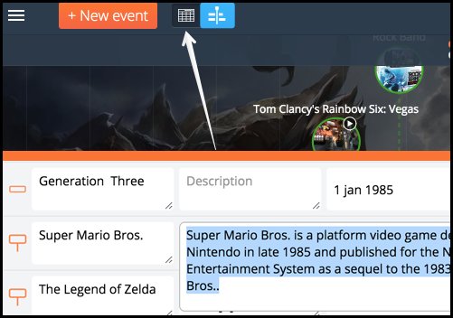 New editor feature: table mode.
Try now at time.graphics/editor
#timeline #elearning