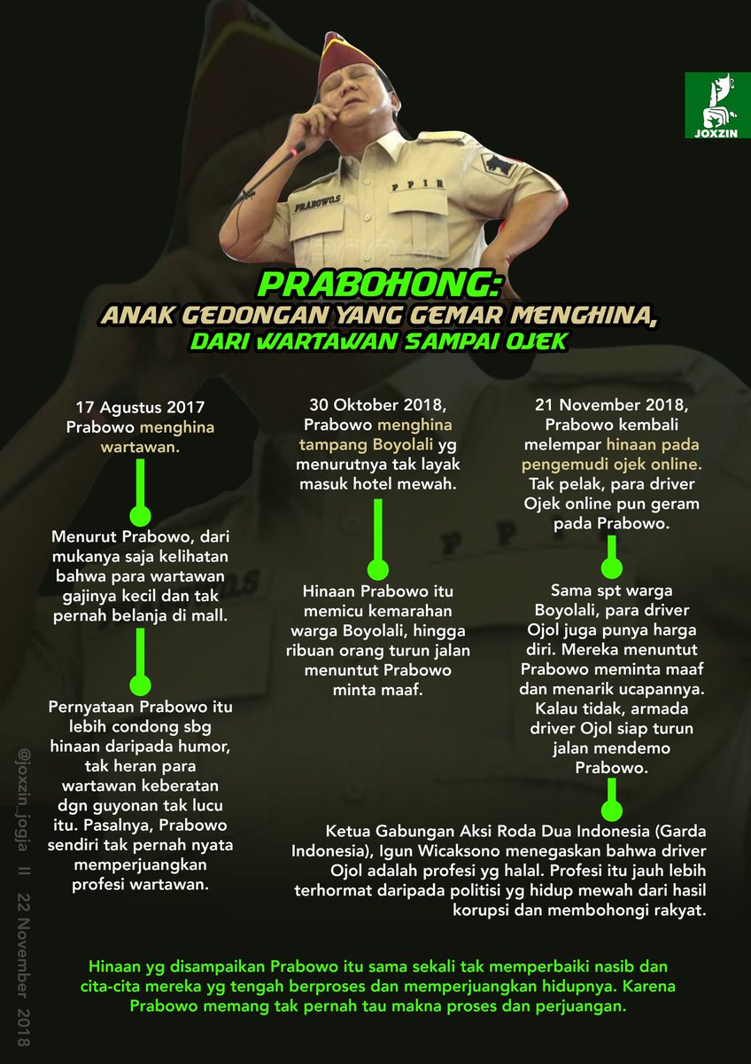 mahesatiwi's tweet photo. Rekam jejak Prabohong yang gemar menghina orang. Capres yang satu ini sontoloyonya kelewatan @FaGtng @ASapardan @BacotxPilpres @diasfaraa @Fsilolongan @RizmaWidiono @diahbelia https://t.co/FzZYpHN2s9