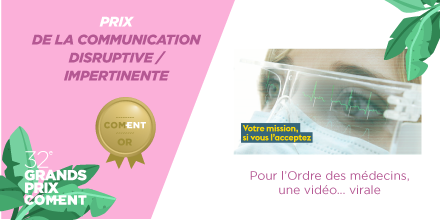 ordre_medecins's tweet photo. 🏆🎉 Merci au jury des #GPCOMENT d’avoir décerné le #COMENTOR de la communication disruptive / impertinente à l’Ordre des médecins, pour sa vidéo sur les 5 bonnes raisons de voter aux #ElectionsOrdre (réalisée par @AgenceCitizen) ! Pour revoir la vidéo 📺 https://t.co/5vs2JOoJ7d https://t.co/SMBlbElajD