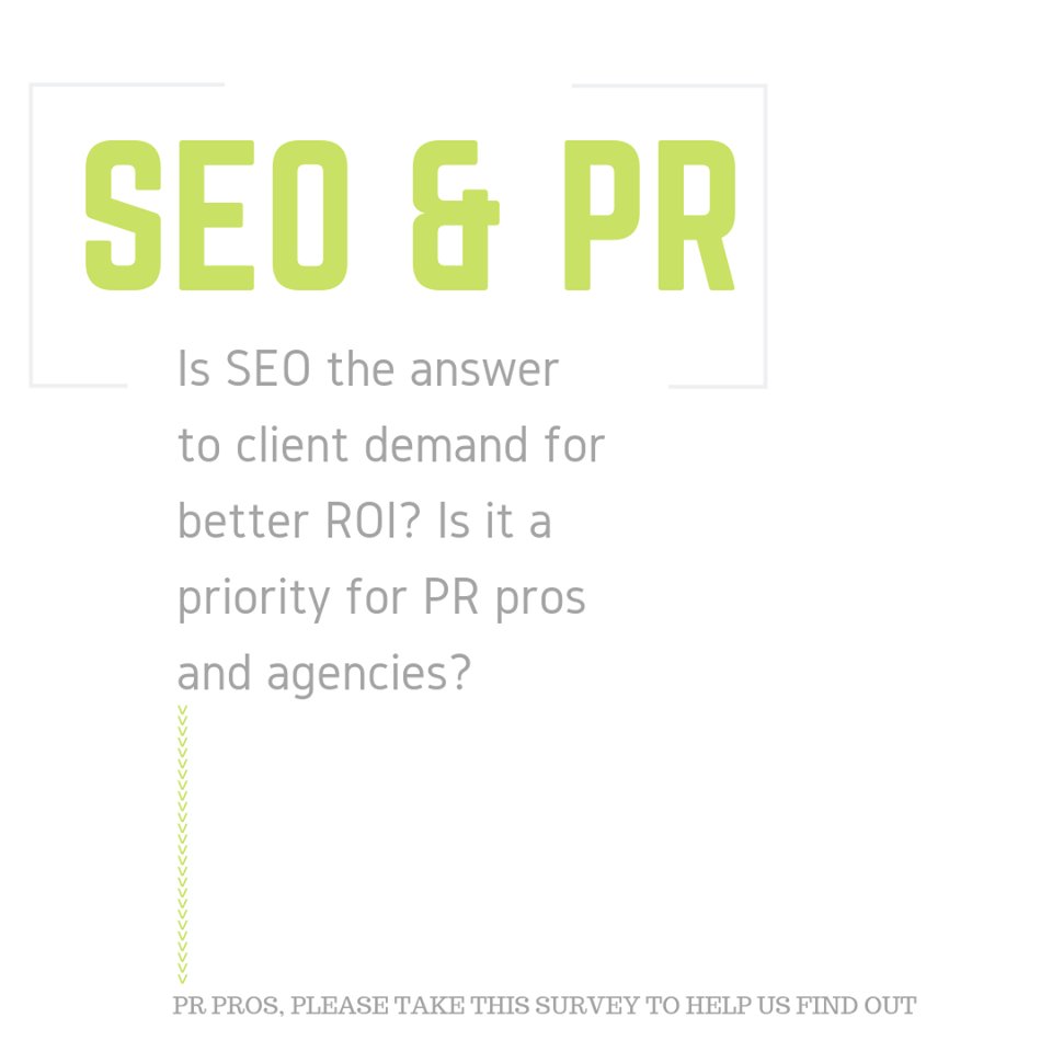 dbreakenridge's tweet image. #PR friends ... if you have a moment, here&apos;s a quick survey on the importance of the PR industry integrating #SEO into #content: goo.gl/n4CBjo @morgancarrie  #PRStudChat