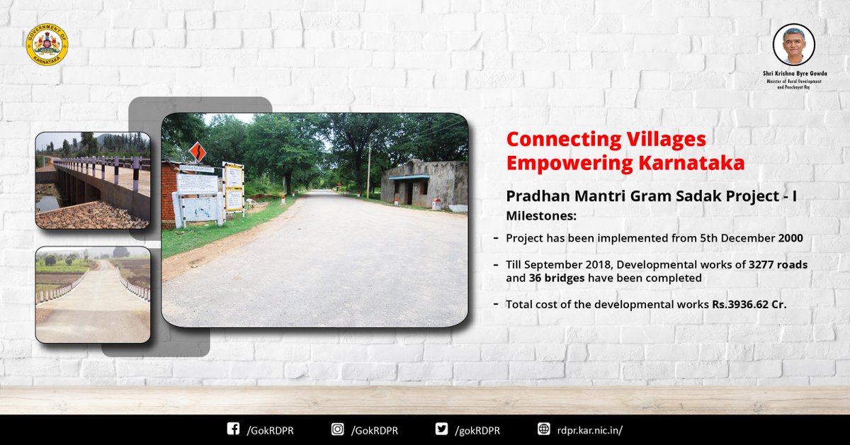 rdwsd_gok's tweet photo. Karnataka has made consistent efforts to connect villages for better mobility and opportunity.   Under the Pradhan Mantri Gram Sadak Yojana, we have been at the forefront of improving rural road networks.  3200+ roads have been completed under PMGS projects. #ConnectingKarnataka https://t.co/Z2UAmbBlHP