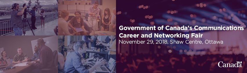 The first ever #GC Communications Career &amp; Networking Fair is this Thurs, Nov 29 in Ottawa. This event is an opportunity for professionals and recent grads to connect directly with communications hiring managers from various departments and agencies.