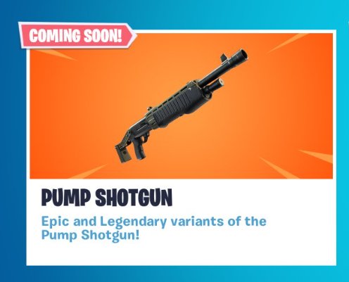 CNE_Cheatah's tweet photo. What is this? New varient of the pump shotgun has been anounced. The new shotgun will be epic and legendary color varients.
#pumpshotgun #fortniteupdateday #fortniteupdate #fortnitenewgun #smallstreamer #SmallStreamerCommunity #SmallStreamersCommunity #SmallYouTuberArmy https://t.co/LiYveFJ4qQ