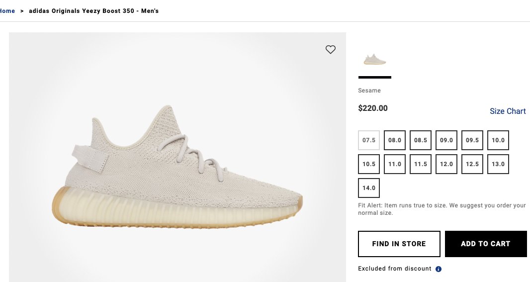 are yeezy sesame true to size