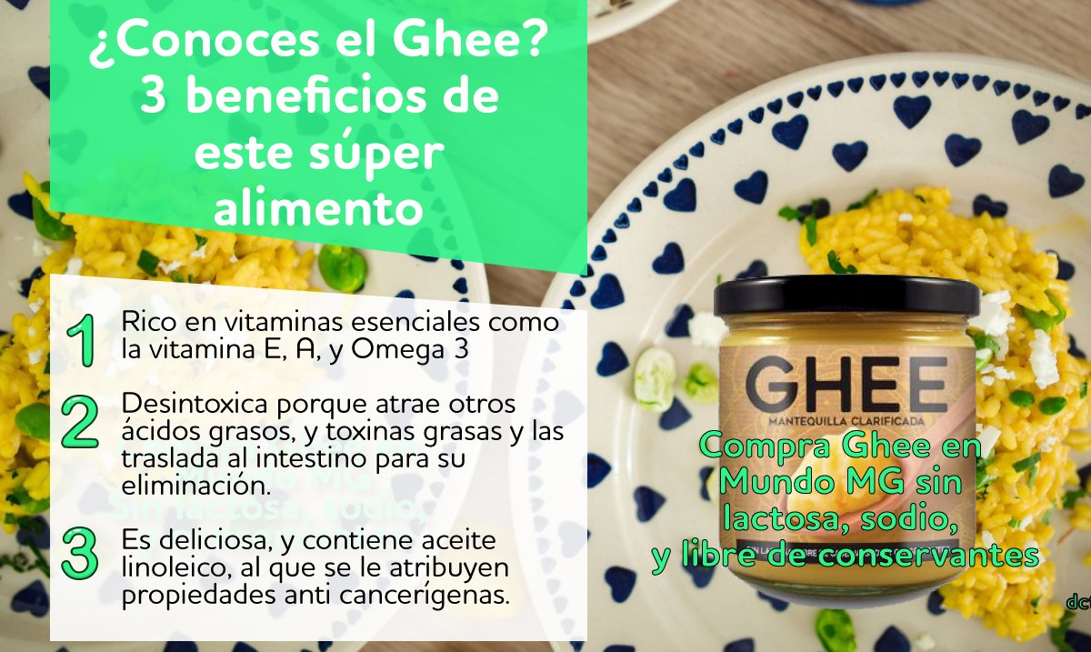 MundoMuchoGusto's tweet photo. El #Ghee tiene muchos beneficios para el bienestar de toda tu familia, es un #SúperAlimento, y ahora está en #MundoMG 🤗
✅Sin Lactosa
✅Sin Sodio
✅Libre de conservantes
Cómprala en este link ➡️ https://t.co/3mwchaw5pV https://t.co/xAAlEjx7aI