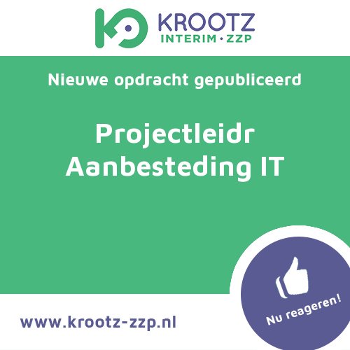 BanenGemeente's tweet photo. KROOTZ ZZP | Nieuwe opdracht: Projectleider Aanbesteding IT - Reageer snel! https://t.co/DT87ZTQS7F #zzp #freelance #interim #krootz https://t.co/0lx6a7587s