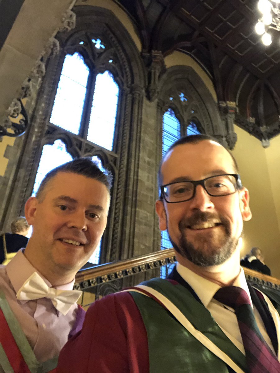 McLeanDr's tweet photo. @UofGlasgow @UofGDental @ramage_gordon preparing to celebrate the graduation of our MSc Endo and Oral Sciences students Bryn, Saeed and Suror #UofGgrad18 https://t.co/Ve01o0wtCB