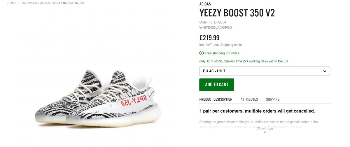 yeezy zebra prix